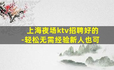 上海夜场ktv招聘好的-轻松无需经验新人也可